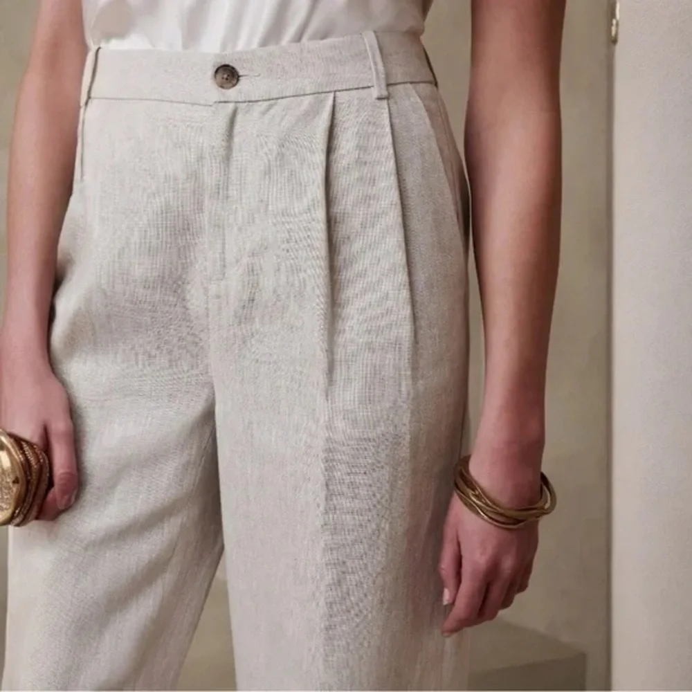 Banana Republic NWT PALMA STRAIGHT-LEG LINEN PANT Size 6